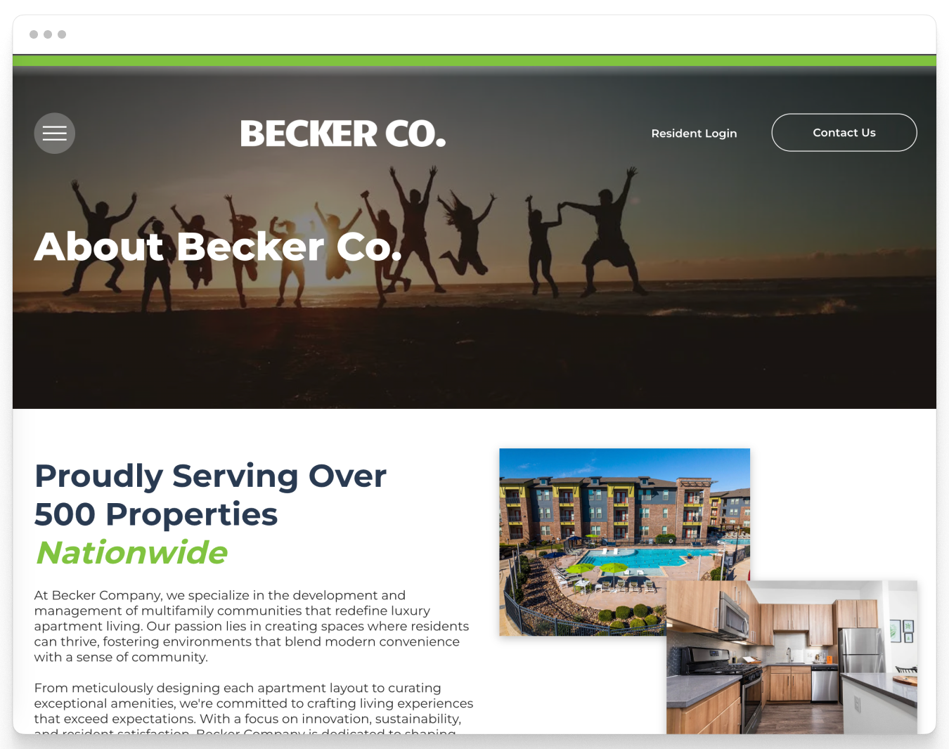 About Us Preview of Becker Co Corporate Website Theme