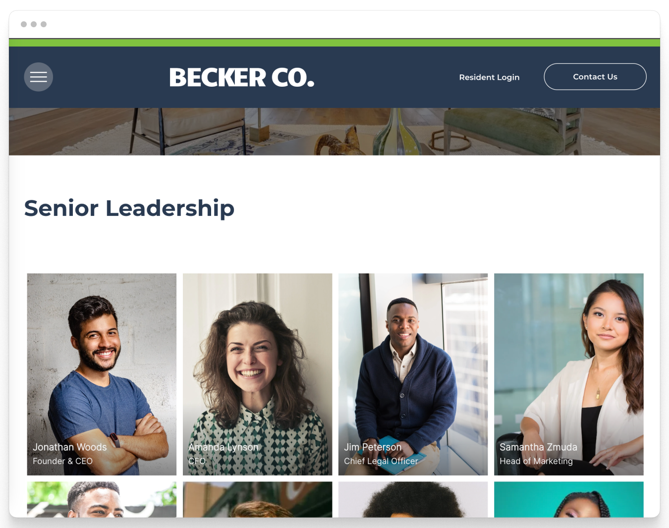 Meet the Team Preview of Becker Co Corporate Website Theme