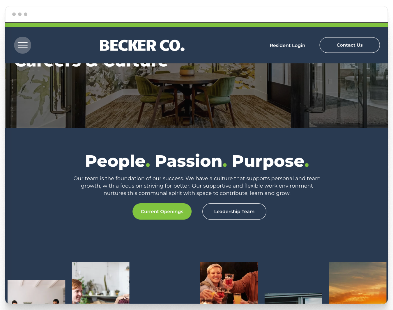 Careers Page Preview of Becker Co Corporate Website Theme