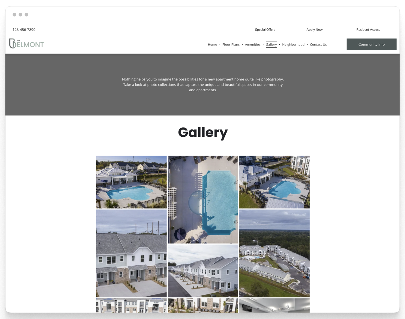 Gallery Page Preview of Belmont Property Website Theme