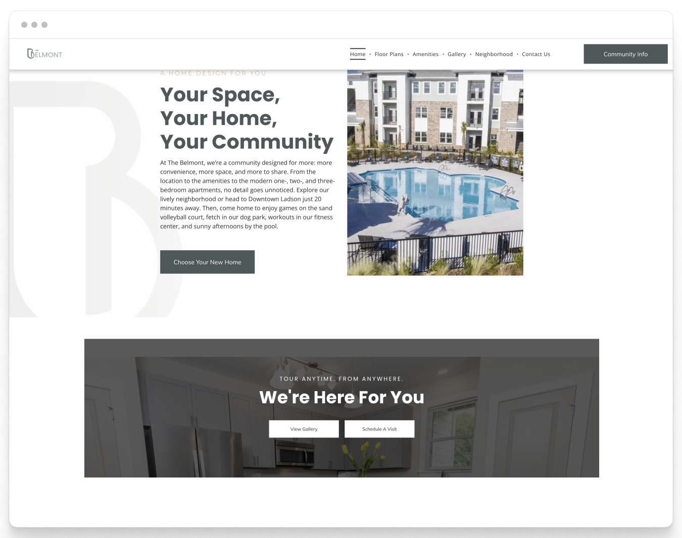 Home Page Content Preview of Belmont Property Website Theme