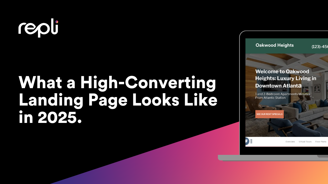 computer screen showing an apartment landing page | REPLI