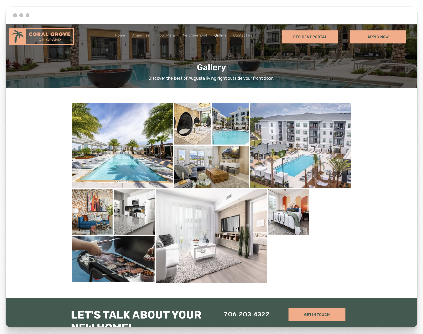 Gallery Page Preview of the Comfy Property Website Theme