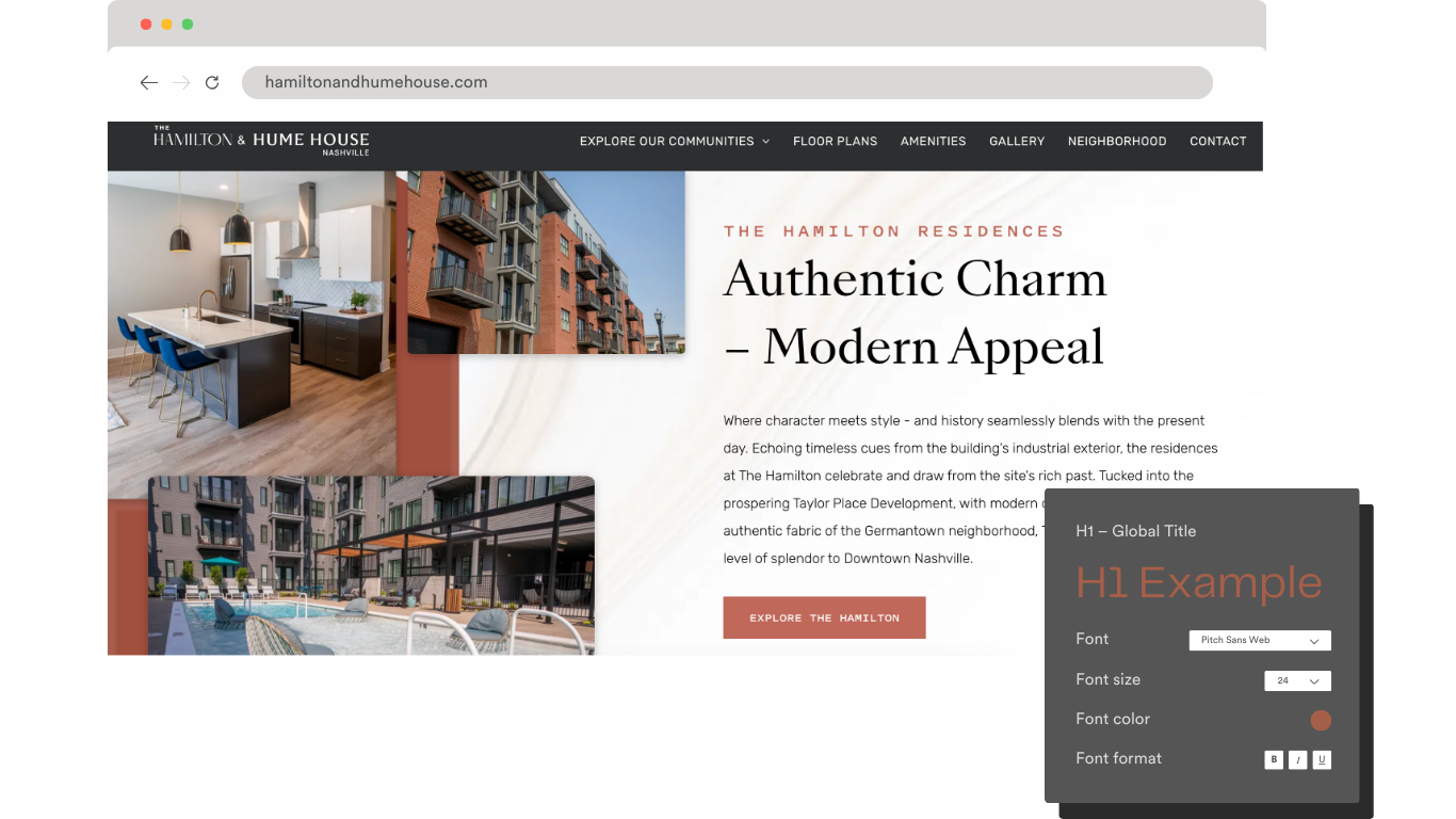 A screenshot of a real estate website with a modern appeal.