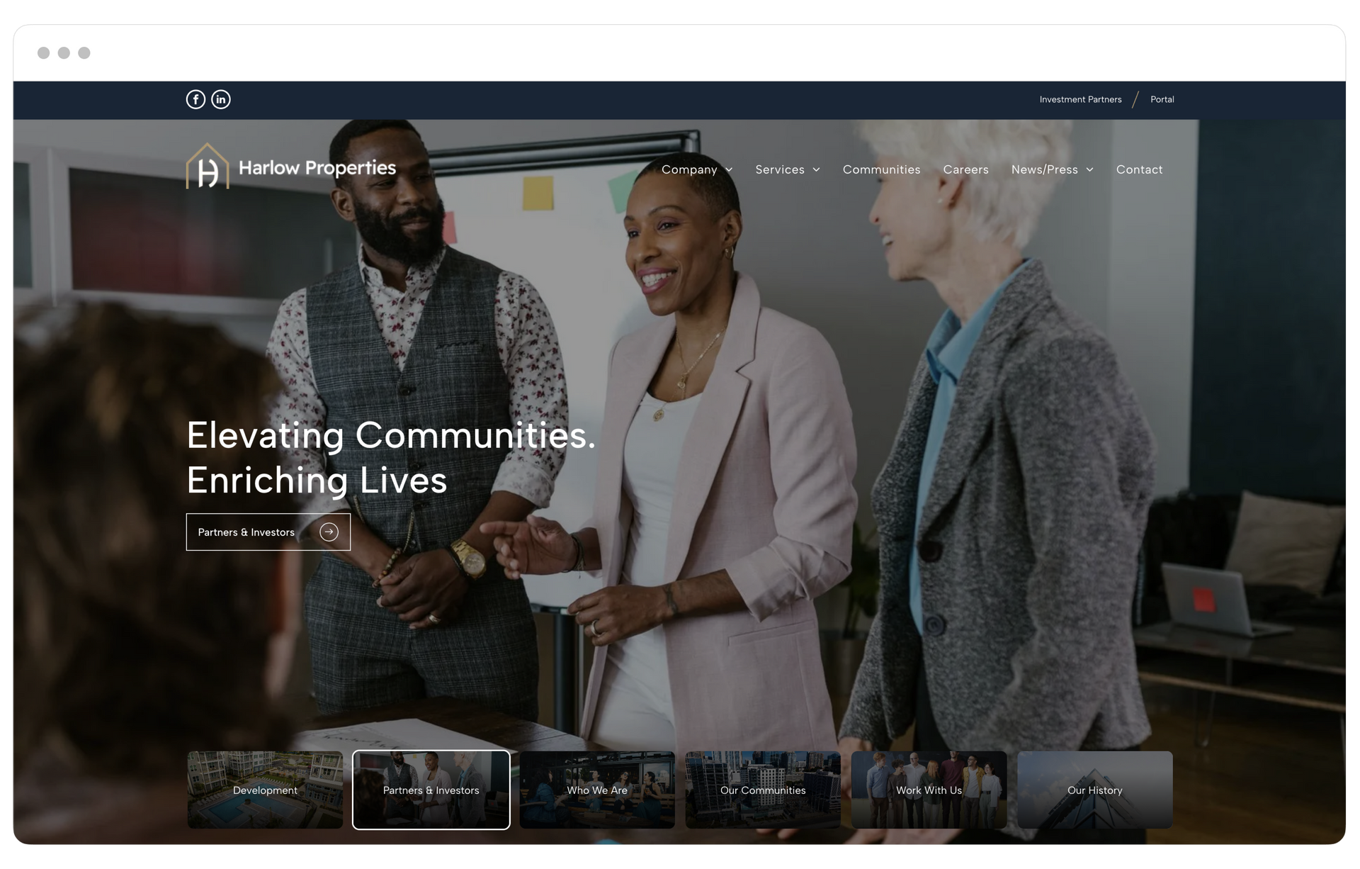 Harlow theme displayed on desktop