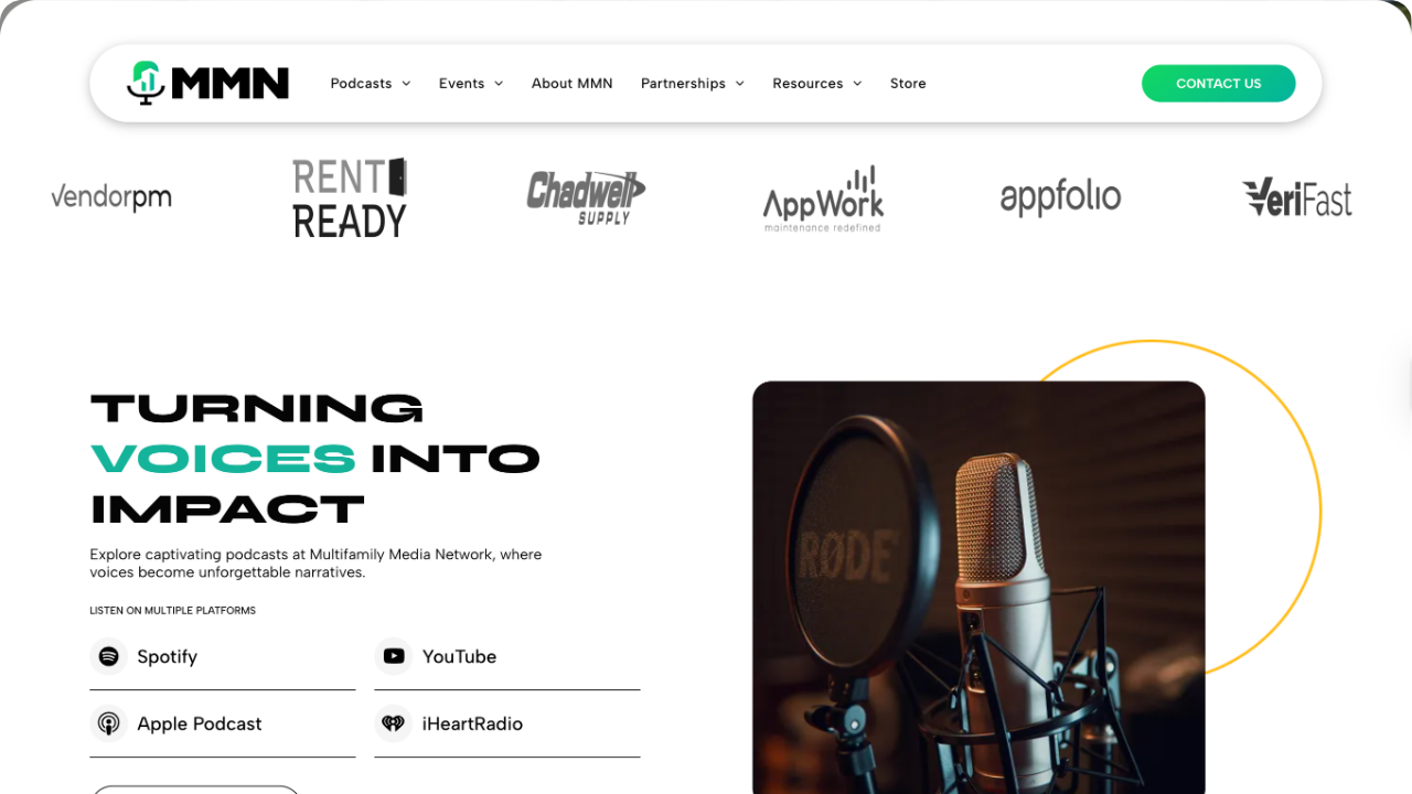 Multifamily Breakfast Club Website Desktop View