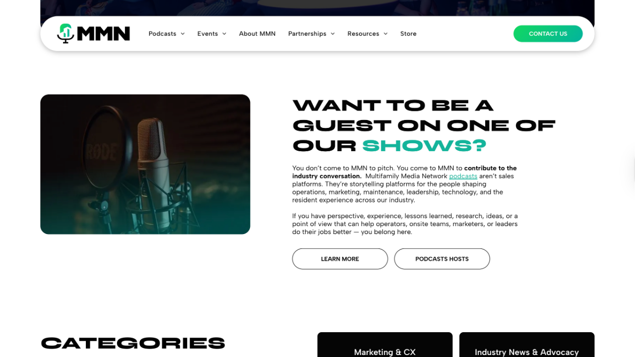 Multifamily Breakfast Club Website Desktop View