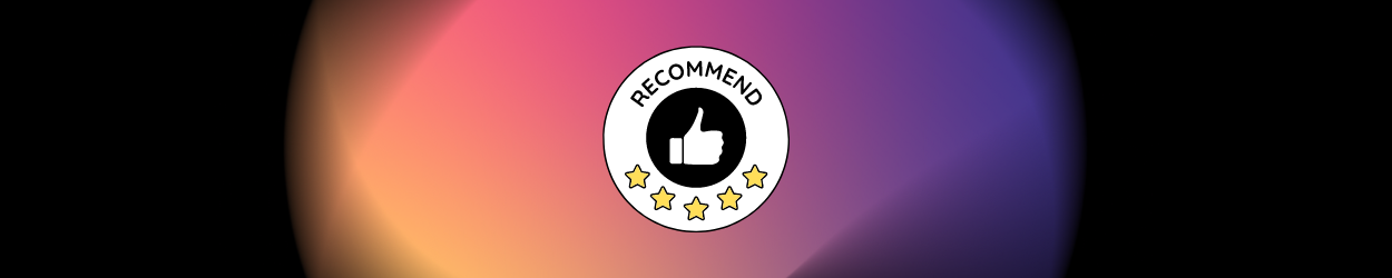 A white circle with a bottle of wine in it on a purple and pink background.