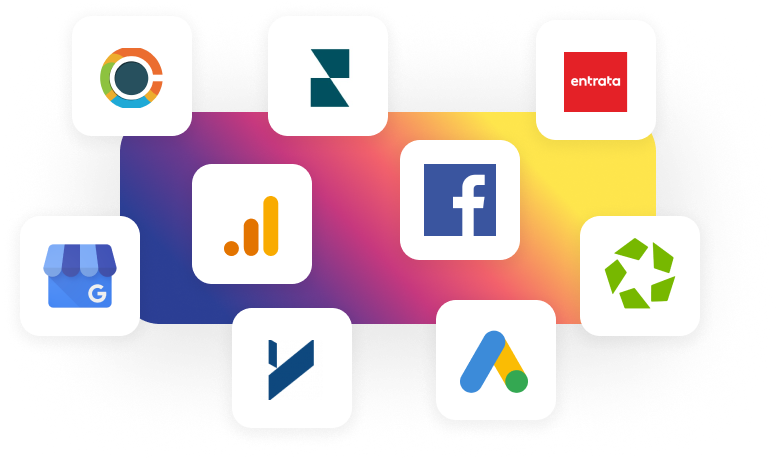 Icons of various platforms MultiHub integrates with