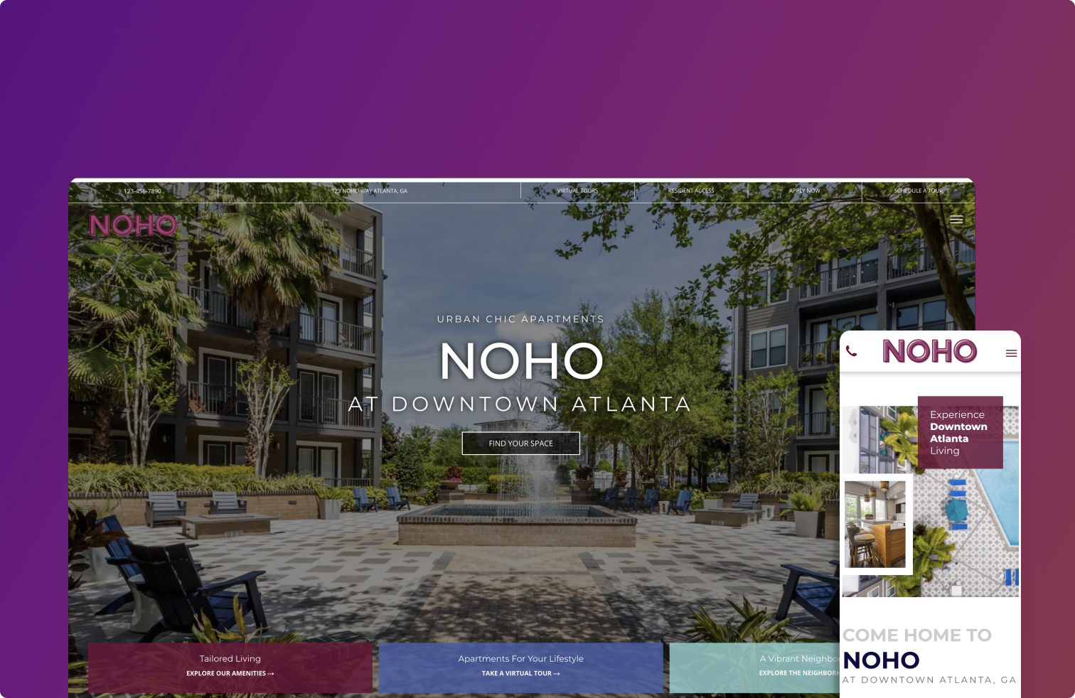 A screenshot of a website for a real estate company.