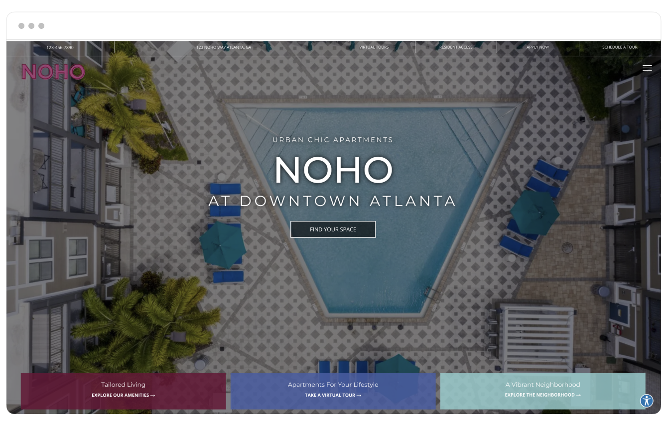 Noho theme displayed on desktop