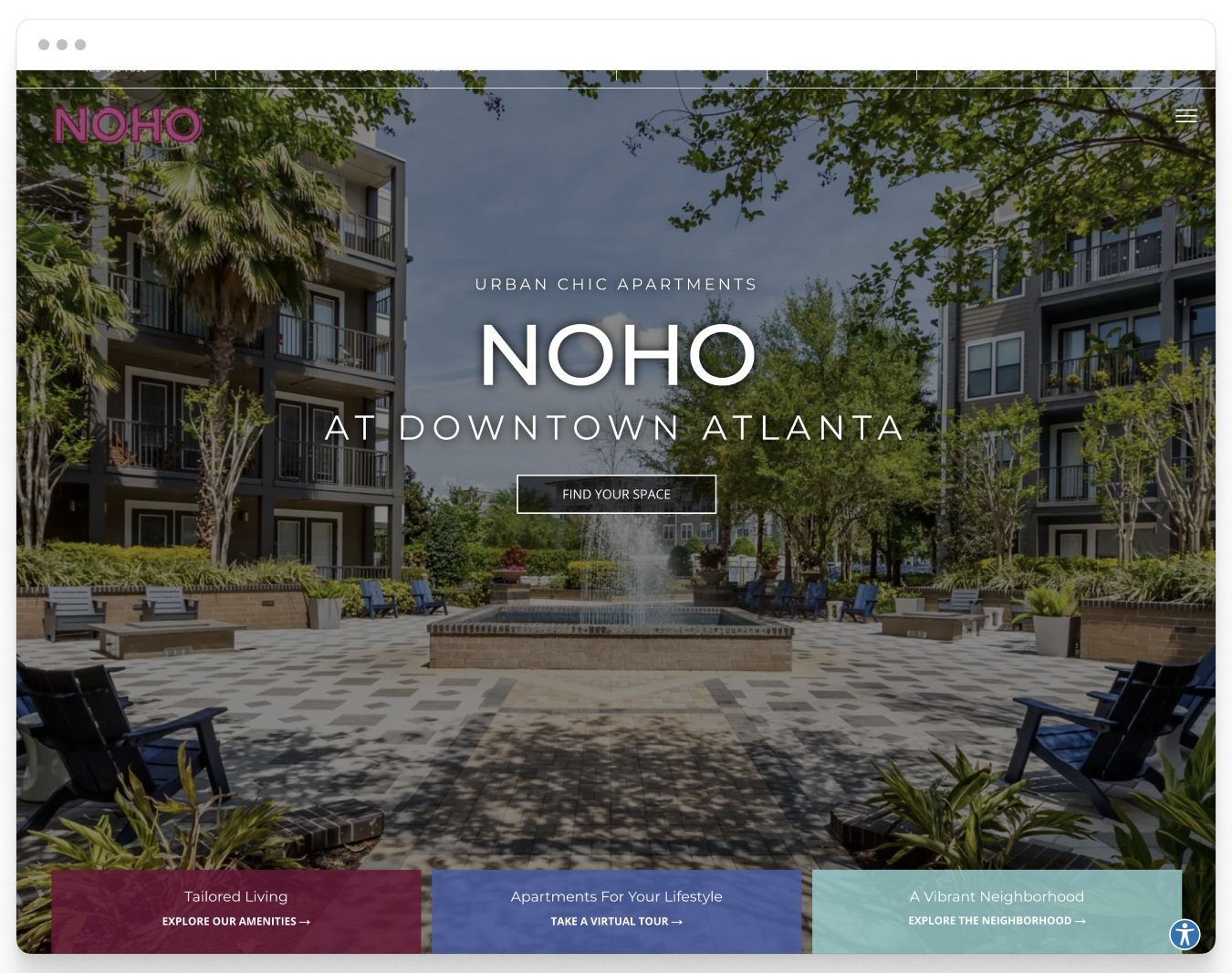 Home Page CTAs of Noho Property Website Theme