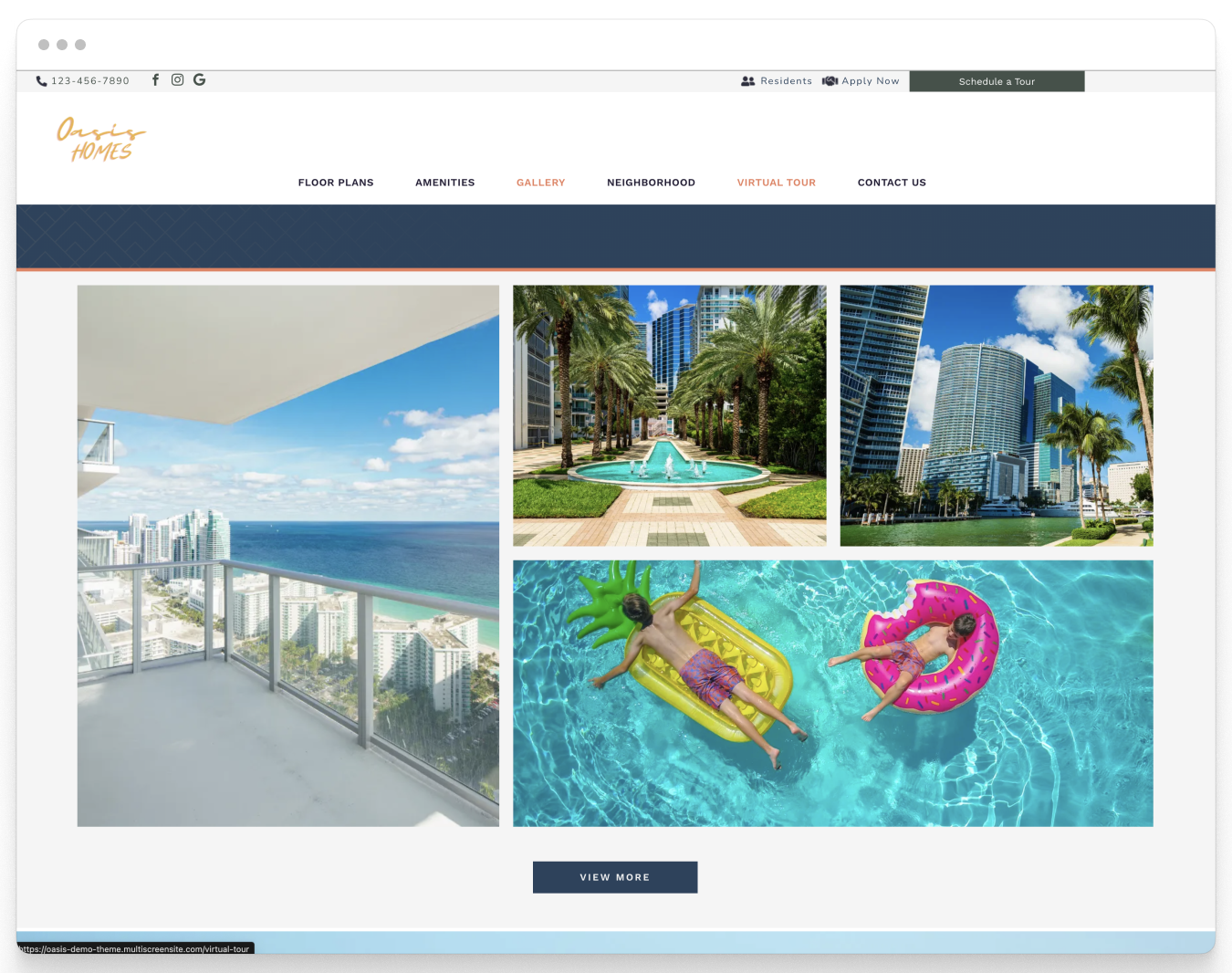 Gallery Page Preview of Oasis Property Website Theme