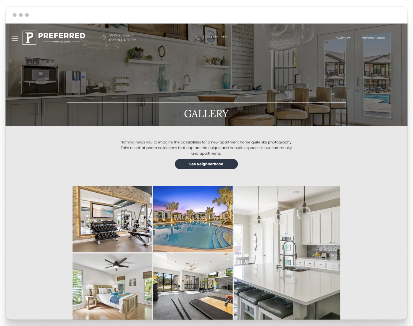 Gallery Page Page Preview of the Preferred Property Website Theme