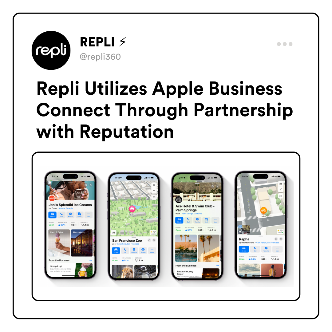 Repli Utilizes Apple Business Connect Through Partnership with Repution.com