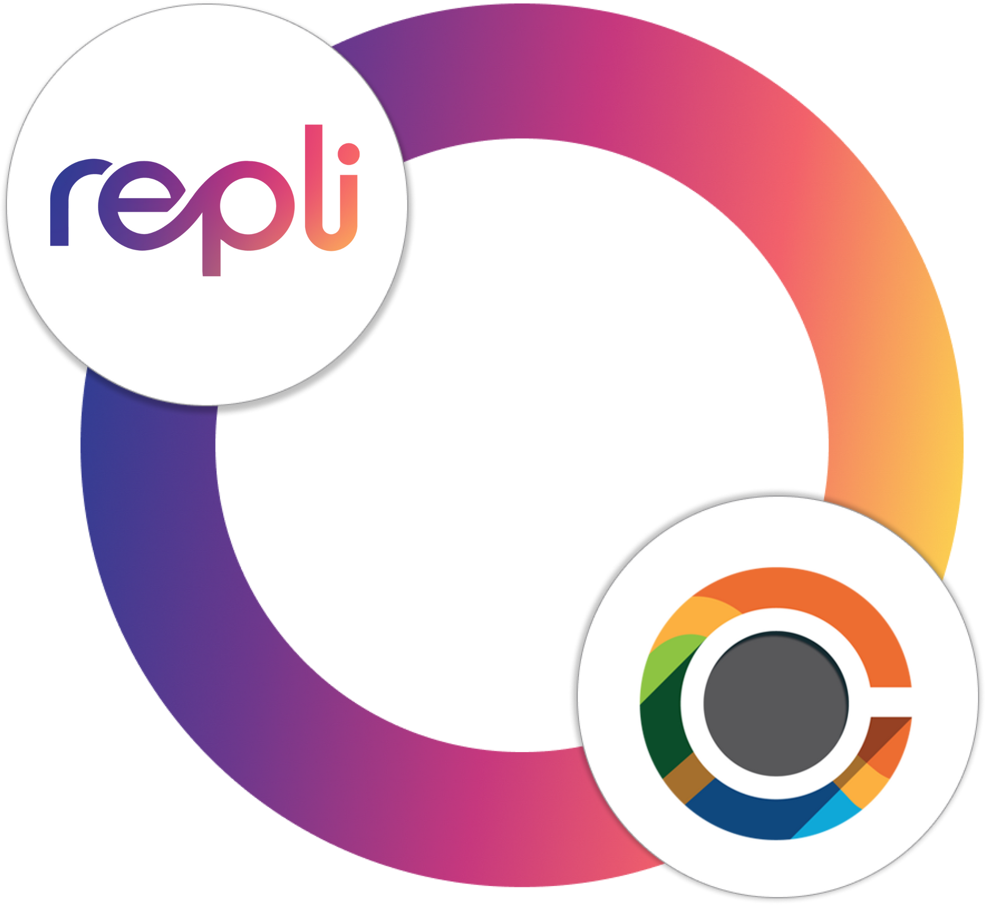 A logo for a company called repli and RentCafe