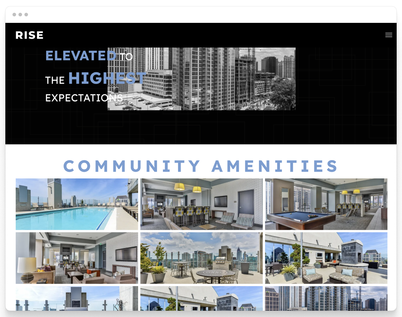 GalleryPage Preview of Rise Property Website Theme