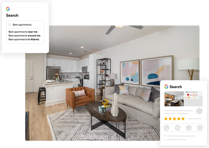 A living room with a couch , chair , coffee table and a ceiling fan.