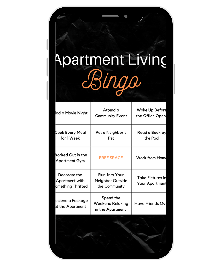 A cell phone with a bingo game on it.