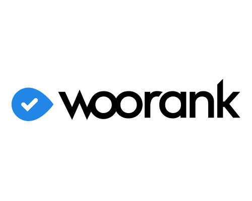 A woorank logo with a blue check mark on a white background.