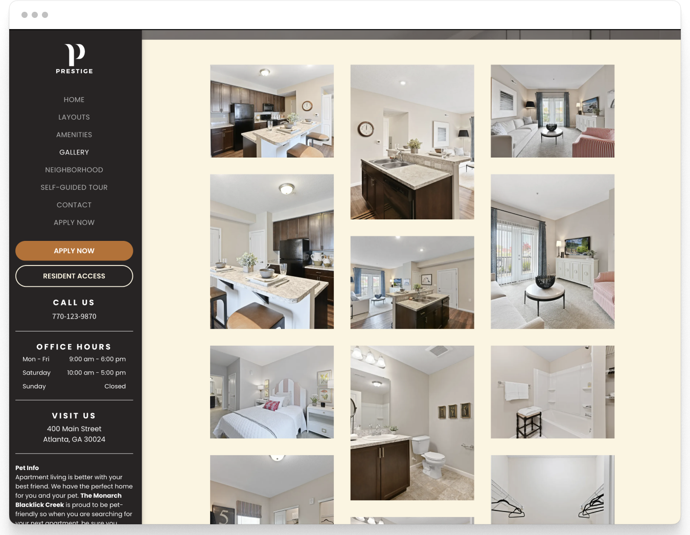 Gallery Page of Prestige Property Website Theme