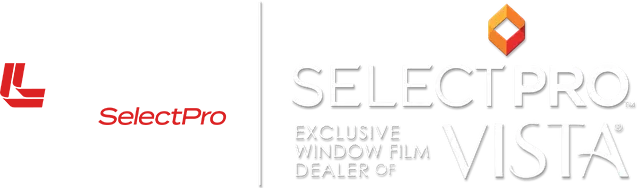 A logo for select pro exclusive window film dealer of vista