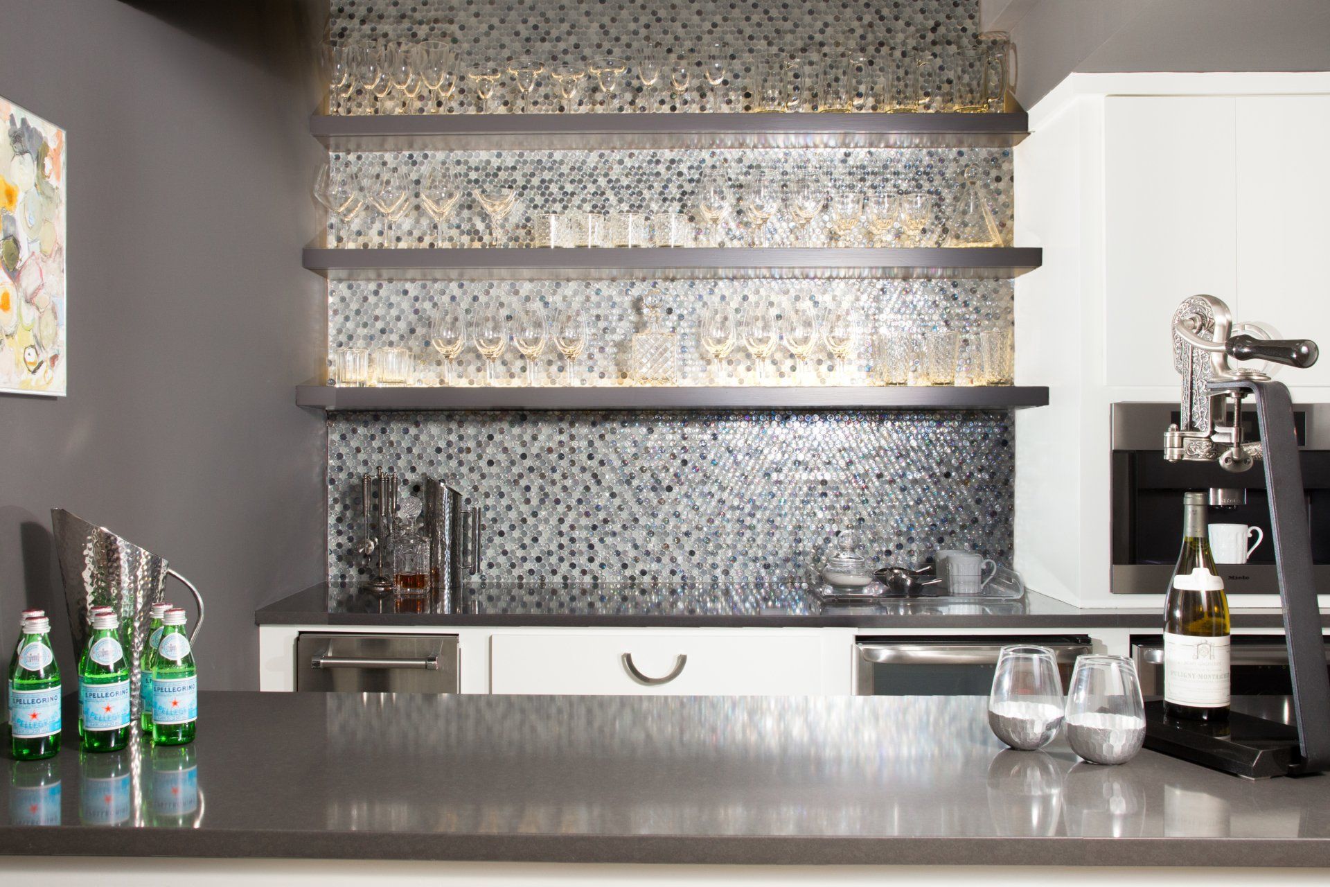 Mosaic Tile Back Splash Outdoor Kitchen Renovation