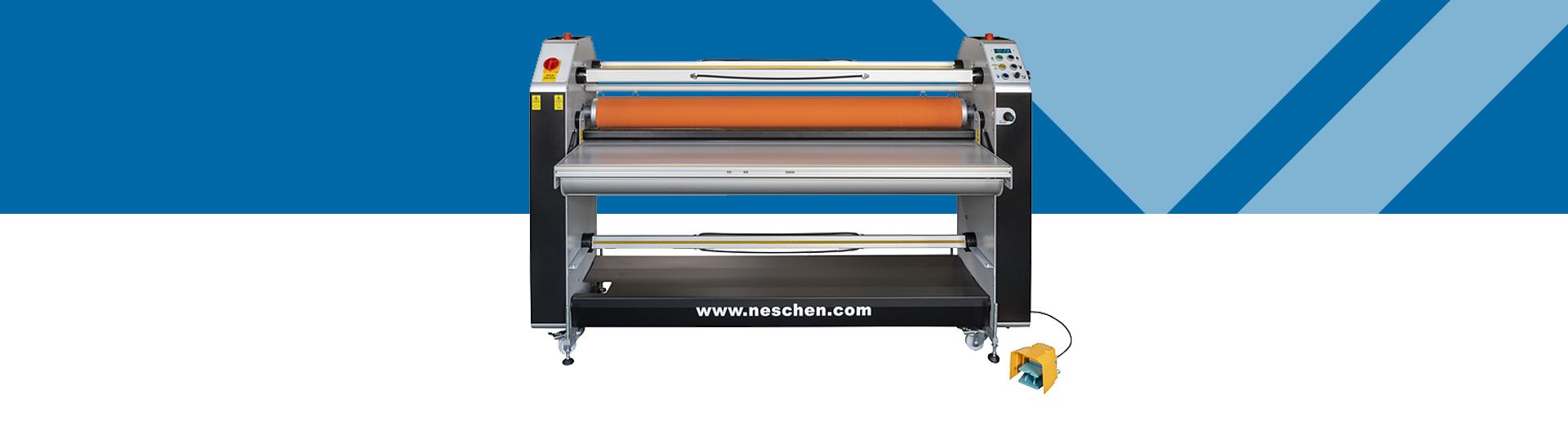 Neschen ColdLam 1650 laminator on blue background