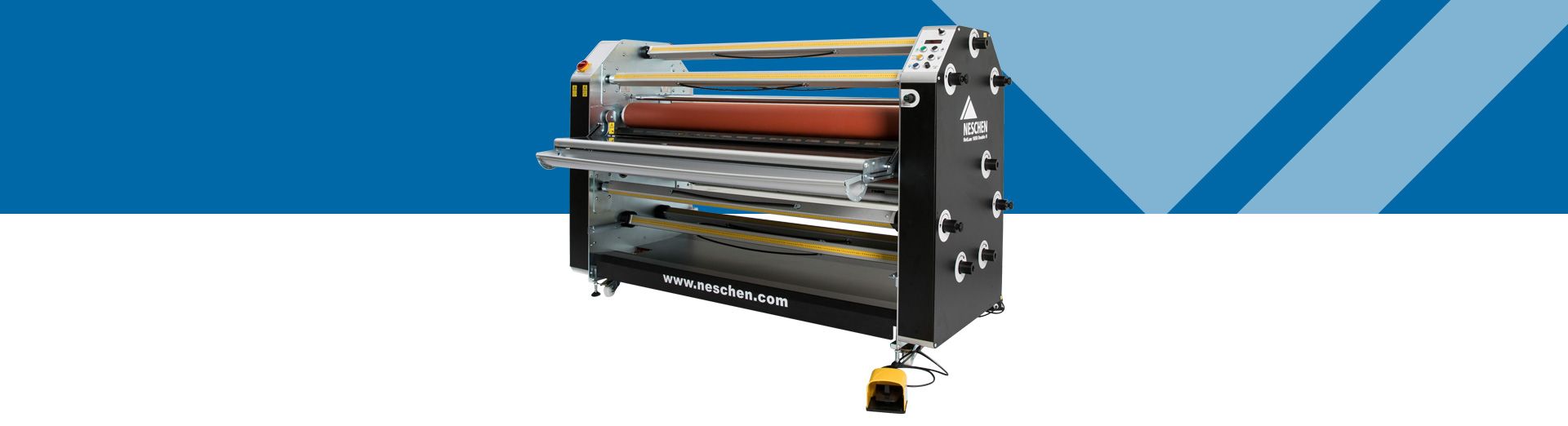 Neschen HotLam 1650 Double H laminator on blue background
