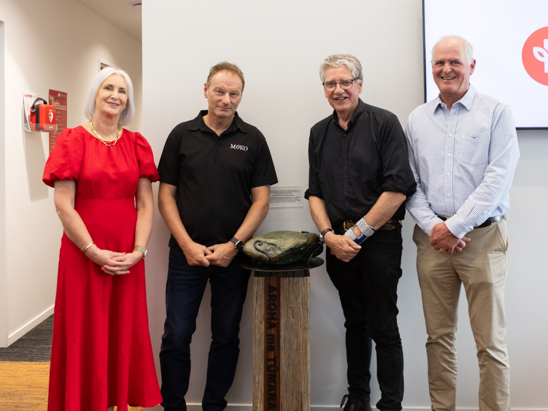 Jennie and Deane Moreton at Braintree touchstone unveiling