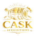 A gold logo with a wooden cask, crossed mallets, and the text 