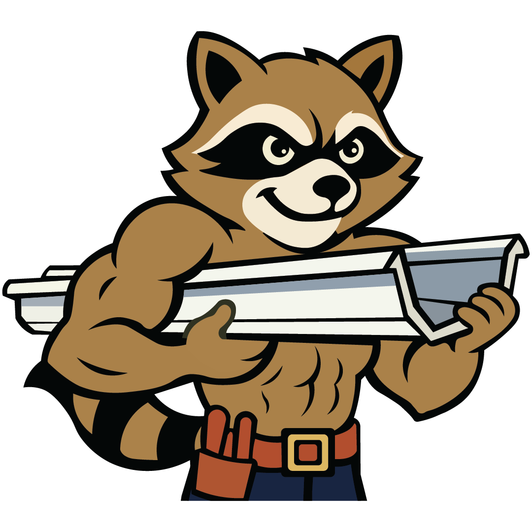 A close up of a gutter on a roof with a screen on it.