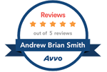 A badge that says `` reviews out of 5 reviews andrew brian smith avvo ''