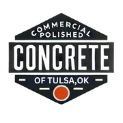 A logo for commercial polished concrete of lincoln.