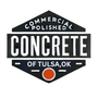 A logo for commercial polished concrete of lincoln.