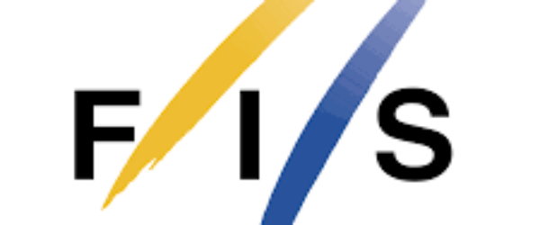 FIS logo with yellow and blue angled strokes.