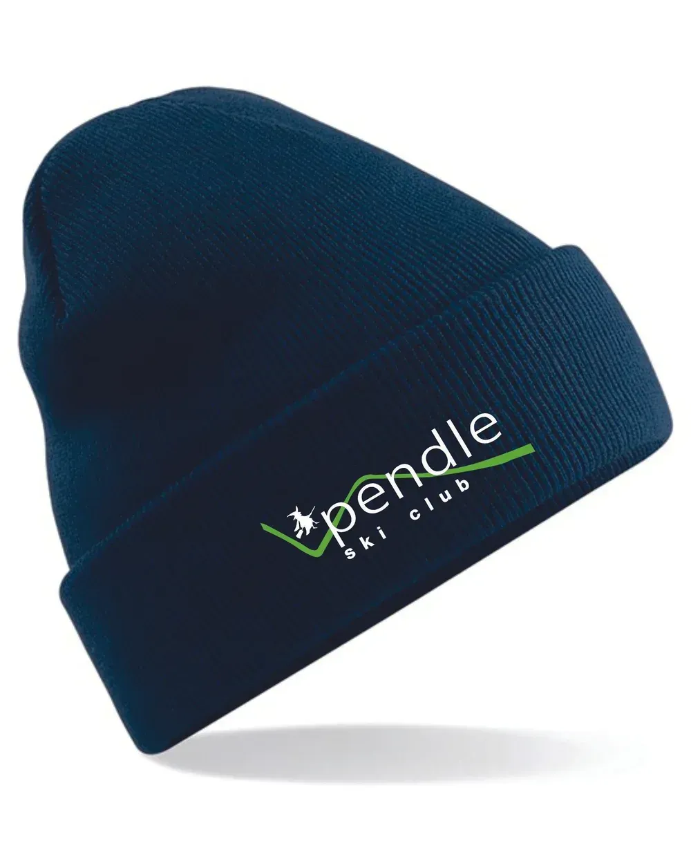 Navy beanie with 