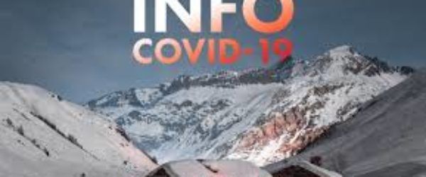 Snow-covered mountains with the words 