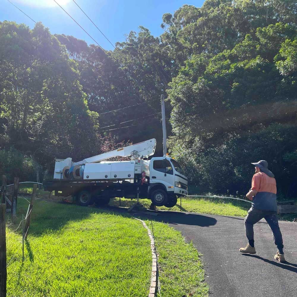 Mobile Crane Lift Parked on Work Area — Level 2 Electrician in Toukley, NSW