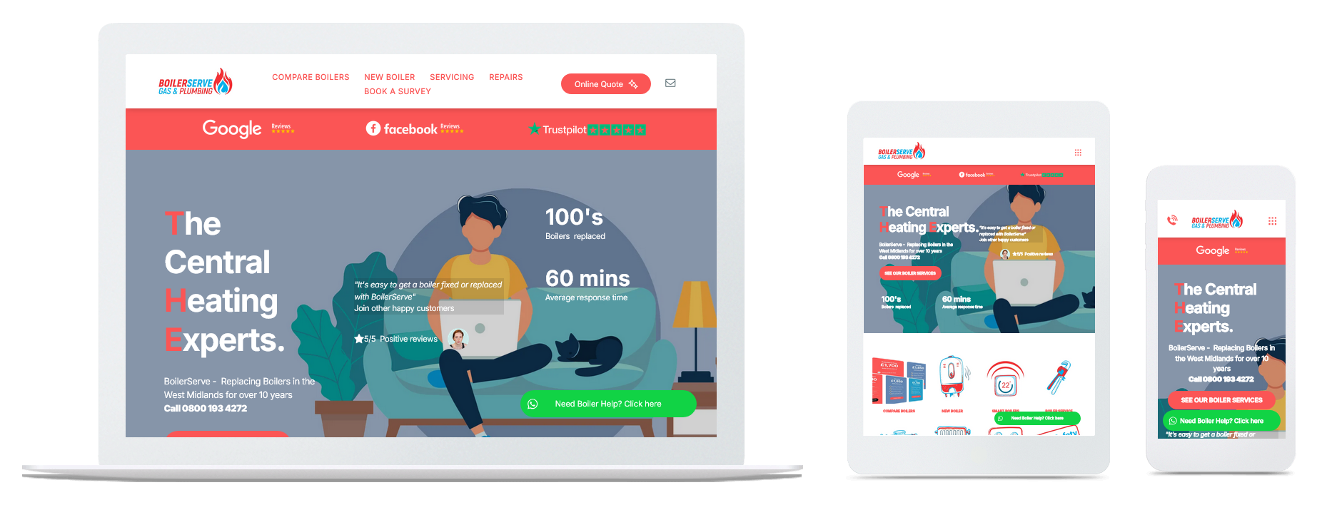 A picture of a van on a website that says amazing bespoke living spaces