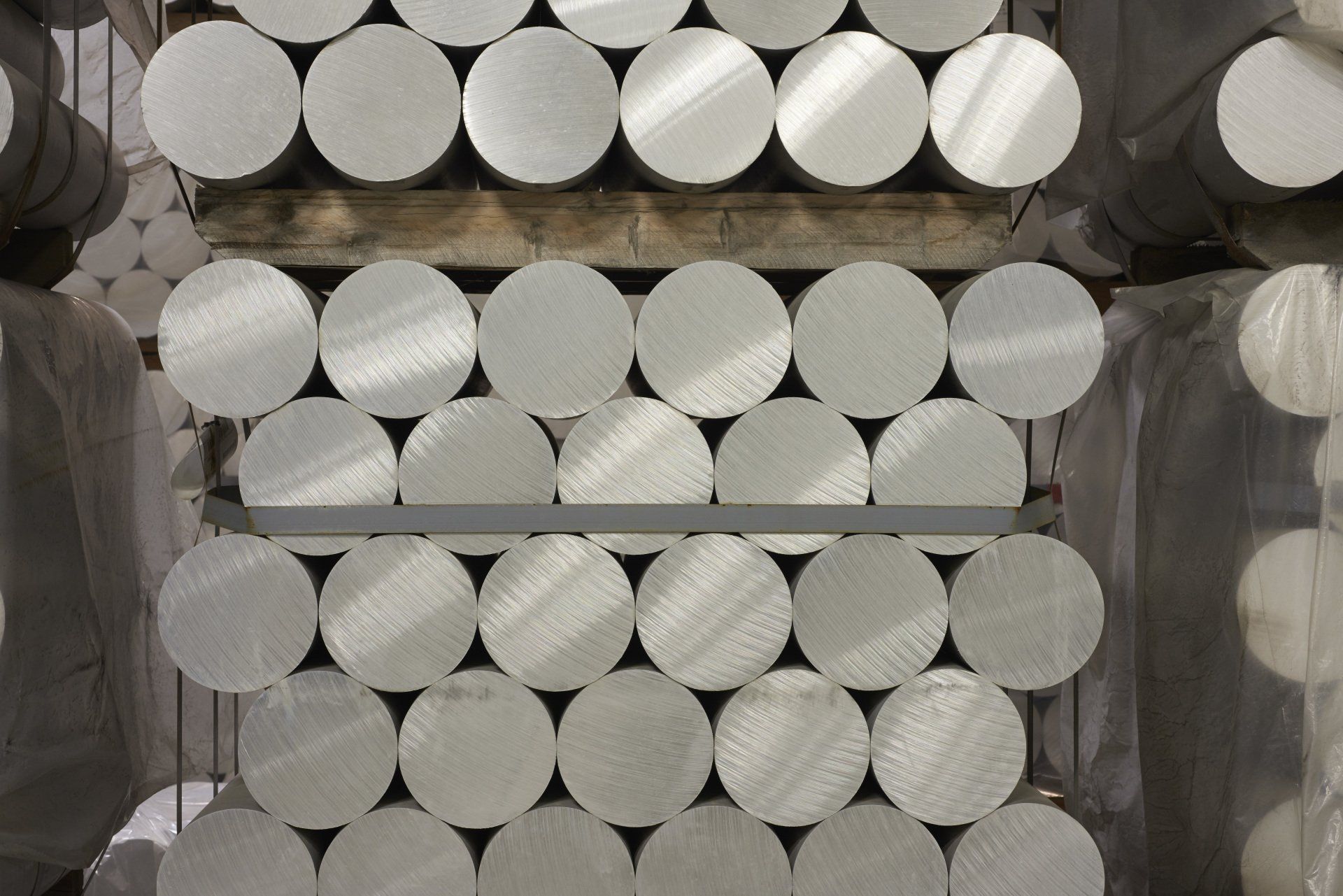 Stack of aluminum billets