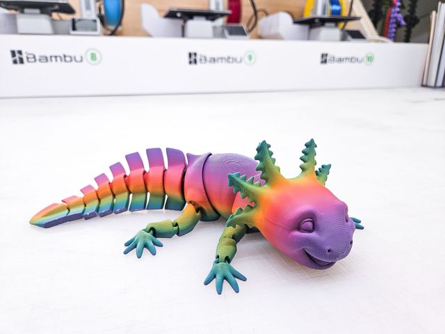 Wiggly Wonder ( S 10cm) 3D-Printed Articulated Axolotl Fidget