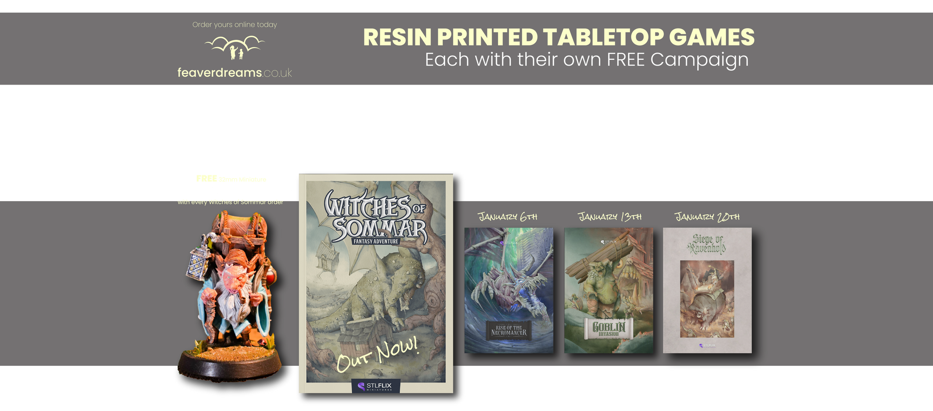 A resin printed tabletop game is being advertised