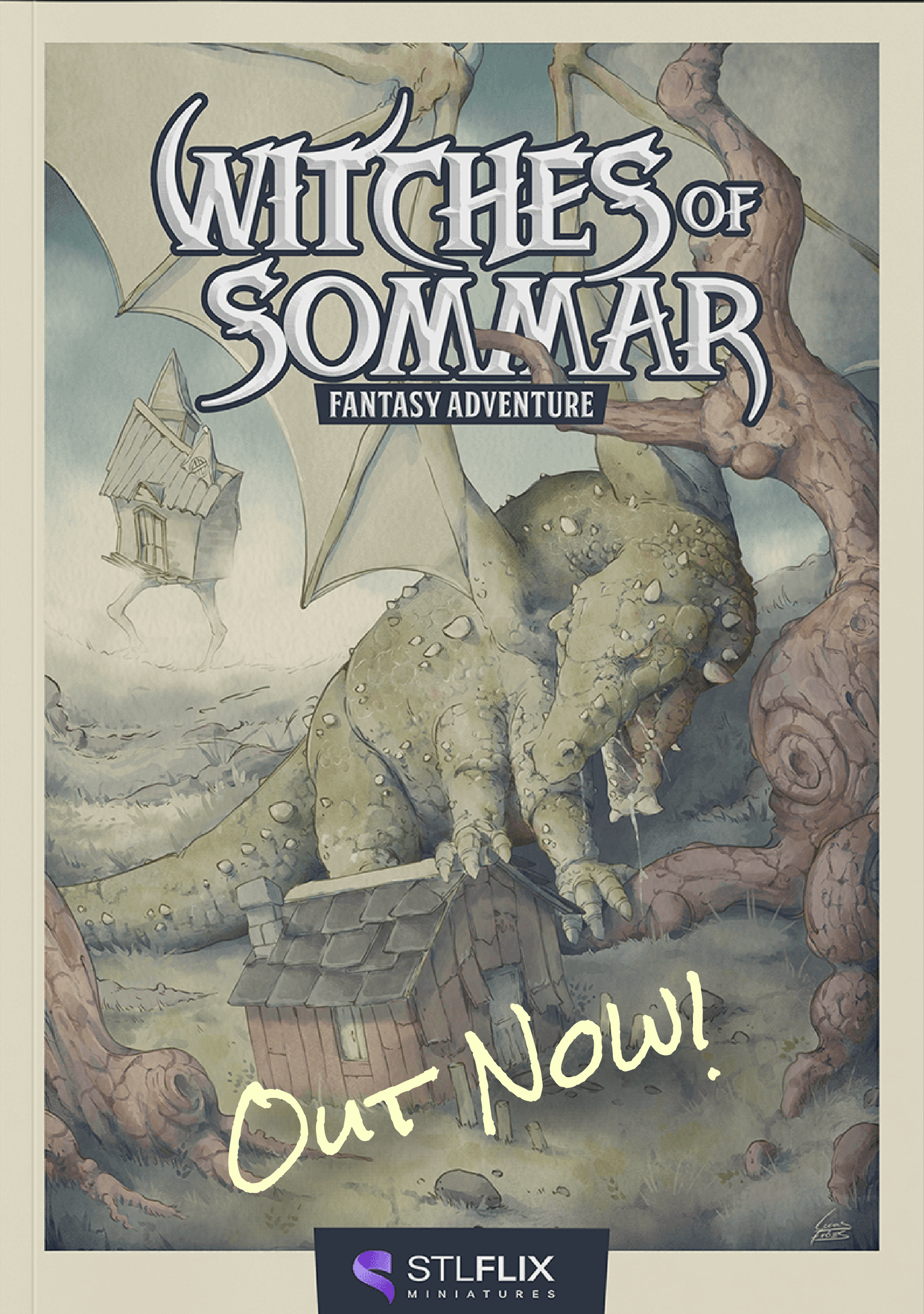 A poster for witches of sommar with a dragon on the cover.