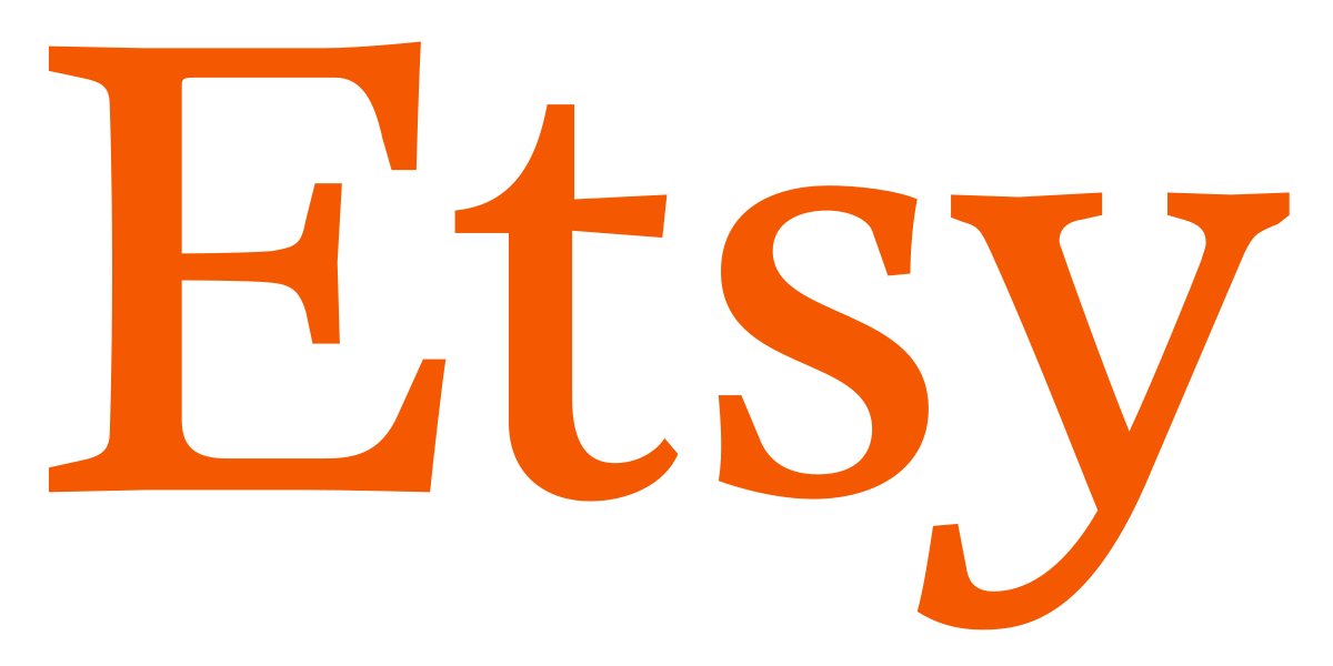 The etsy logo is orange on a white background