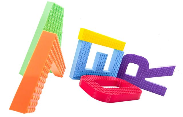 LEGO® Compatible 3D Printed Wall Letters S 12cm Letter Height)