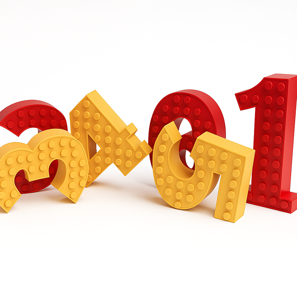 LEGO® Compatible 3D Printed Numbers (M 18cm Number Height)