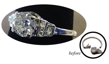 Platinum and Diamond Engagement Ring repaired by Virginia Davis at Westover Jewelers