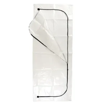 A Body Bag Cremation Pouch with a black zipper.