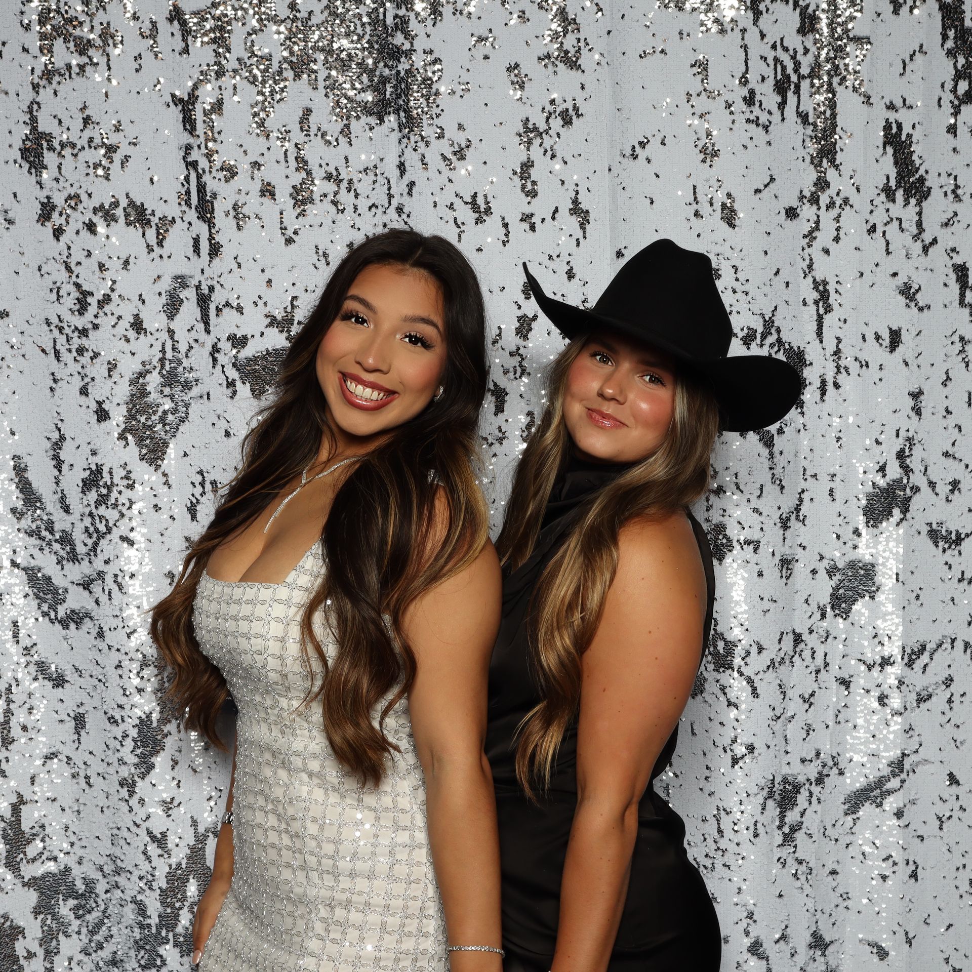 High-energy party guests using interactive digital photo booth